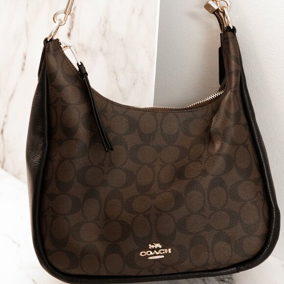 COACH Jules Hobo in Signature Brown Black - C9189 - Picture 2 of 7